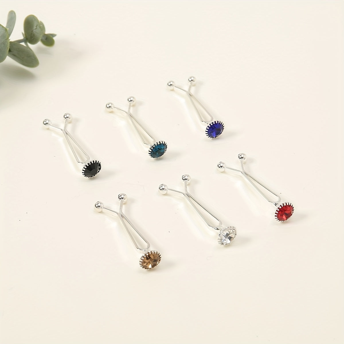 6pcs Safety Waistband Pins Pearl Rhinestone Silk Scarf Buckle