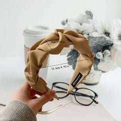 Retro Ruched Knotted Hairband for Summer Beach Travel