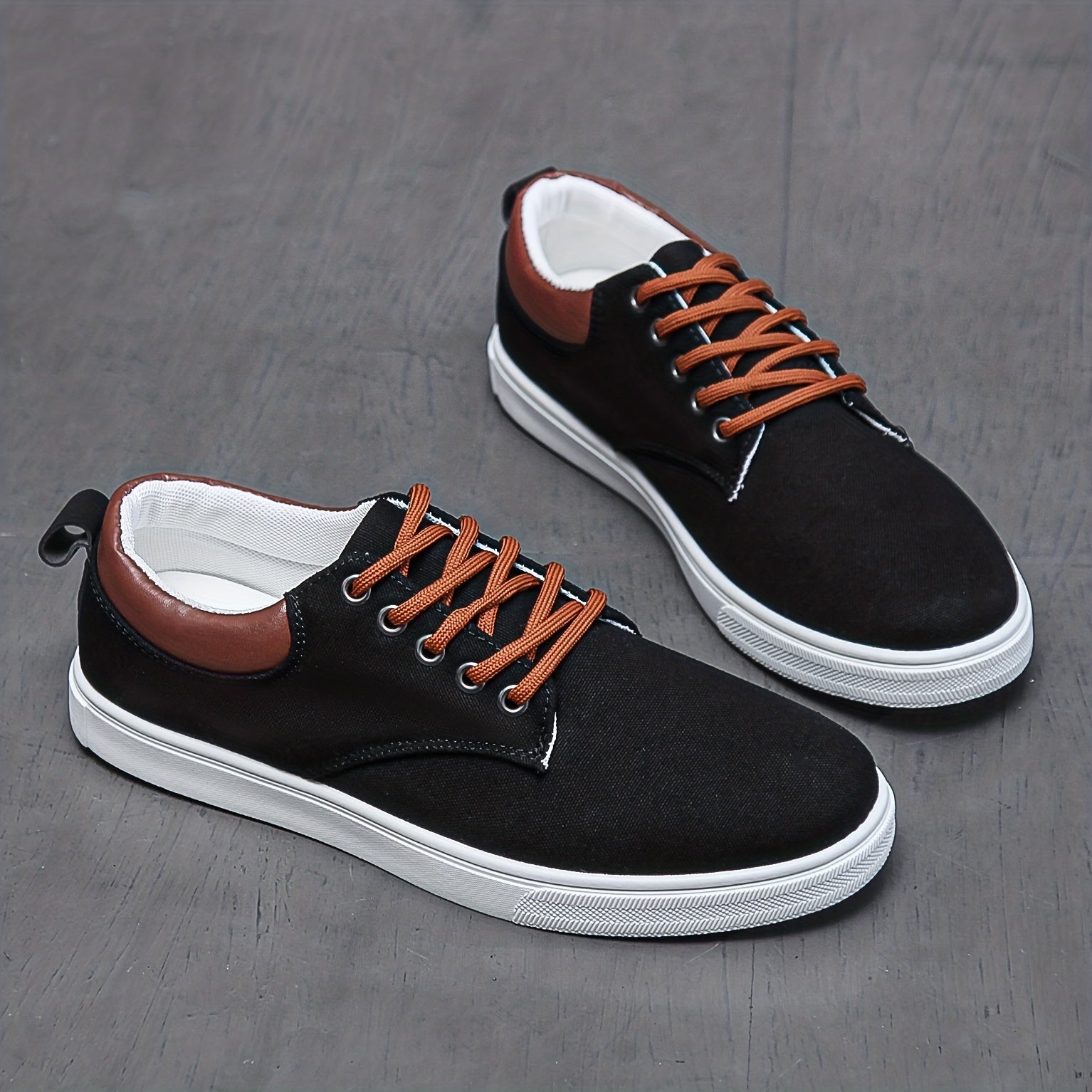 Men's Lace Up Canvas Sneakers Skate Shoes Good Grip Breathable