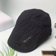 Men's Women's Metal Alphabet Label Beret British Summer Peaked Cap