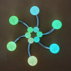 6 Pcs Glow Dark Belly Button Rings 14G Stainless Steel Sexy Body Piercing Jewelr