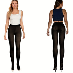 3 Pack Opaque Slim Pantyhose High Waist Footed Women's Stockings