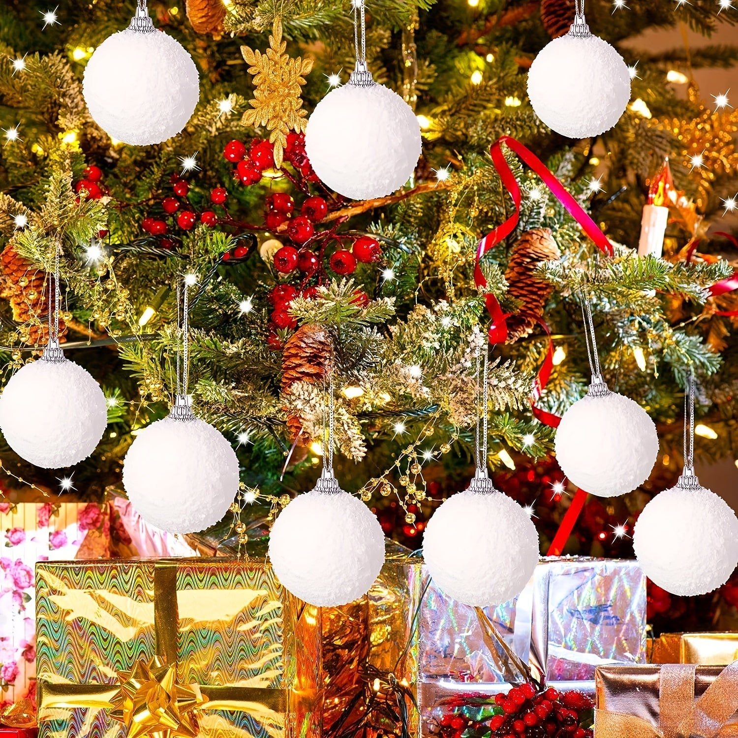 24pcs Christmas Snow Powder Ball Foam Ball Snow Ball Christmas Snow Ball...