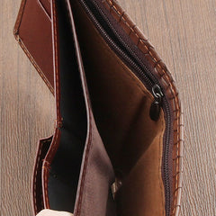 Men's Crocodile Style PU Leather Wallet With Zipper Card Slots