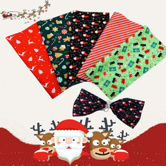 5pcs Christmas Pattern Polyester Printed Fabric Christmas Socks Gift Quilted Fab