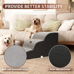 Soft Foam Dog Stairs Ramp 3 Tiers Pet Steps For Easy Access