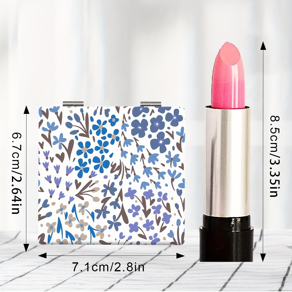 Pastoral Style Broken Flower Series Portable Makeup Mirror