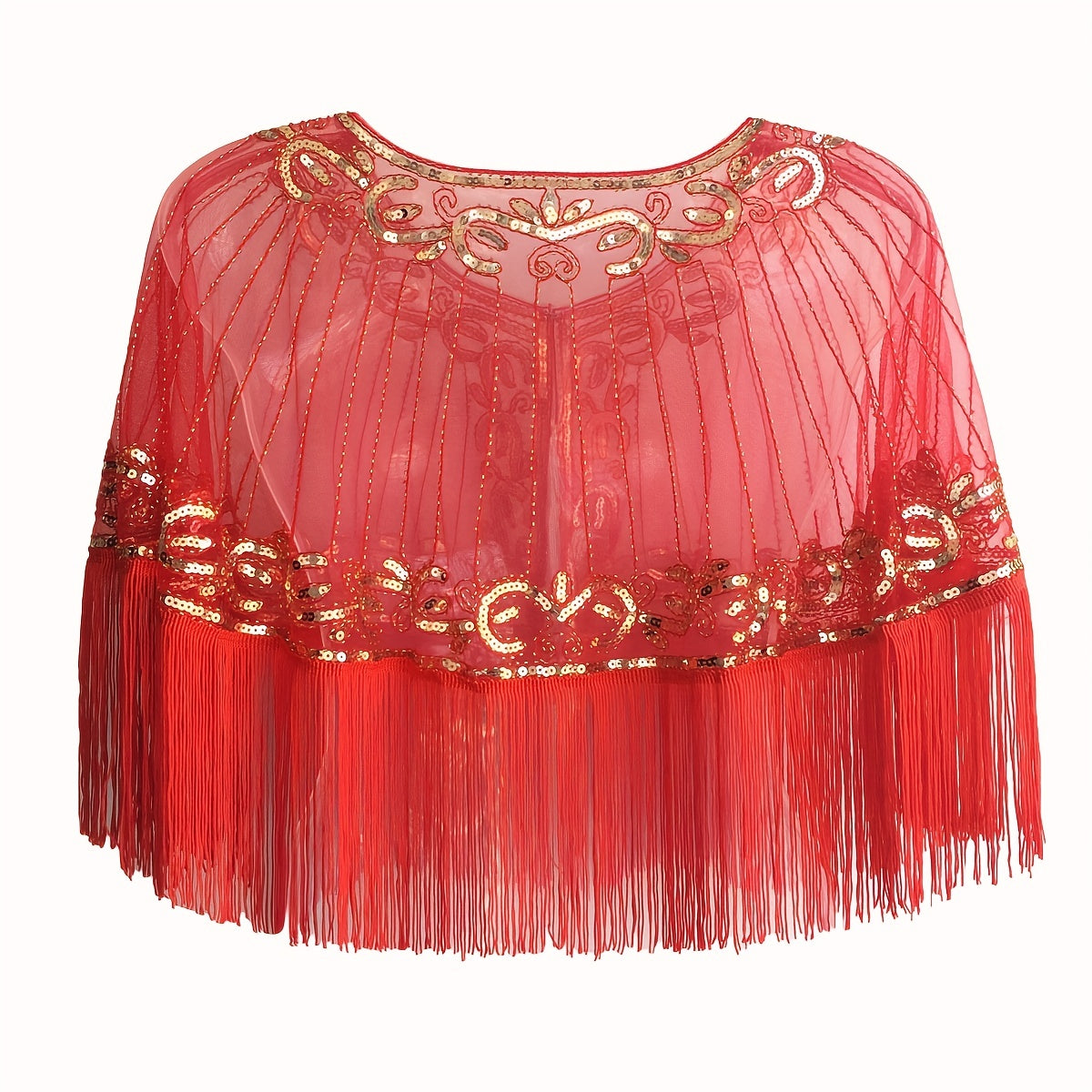 1920s Retro Sequin Shawl Tassel Wrap Flapper Shawls