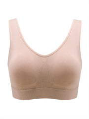  Seamless Solid Bra Women's High Stretch Push Up Bra