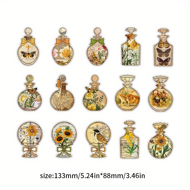 15pcs Retro Style Flower DIY Decoration Material Pack