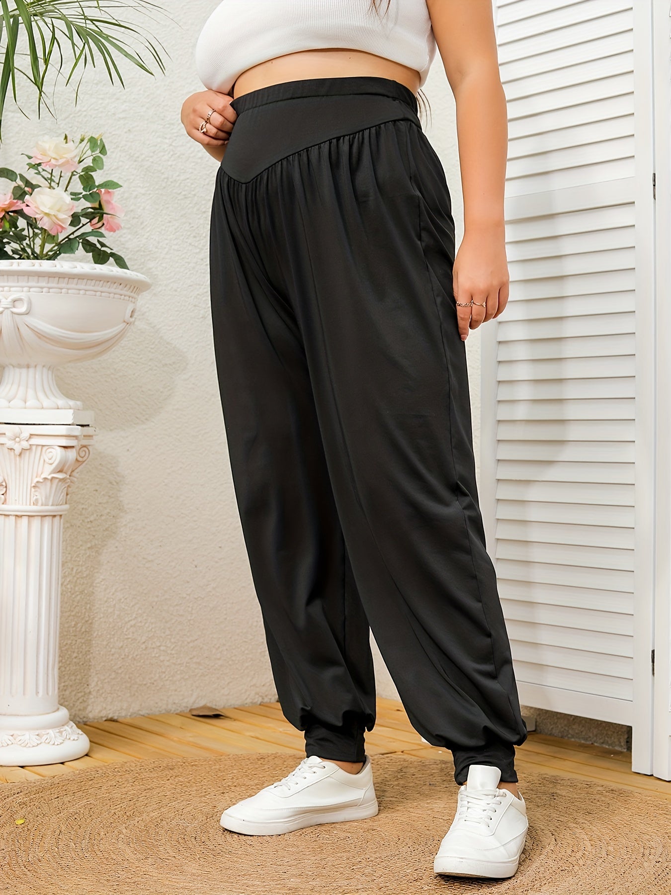  Solid Tummy Control High Rise Joggers