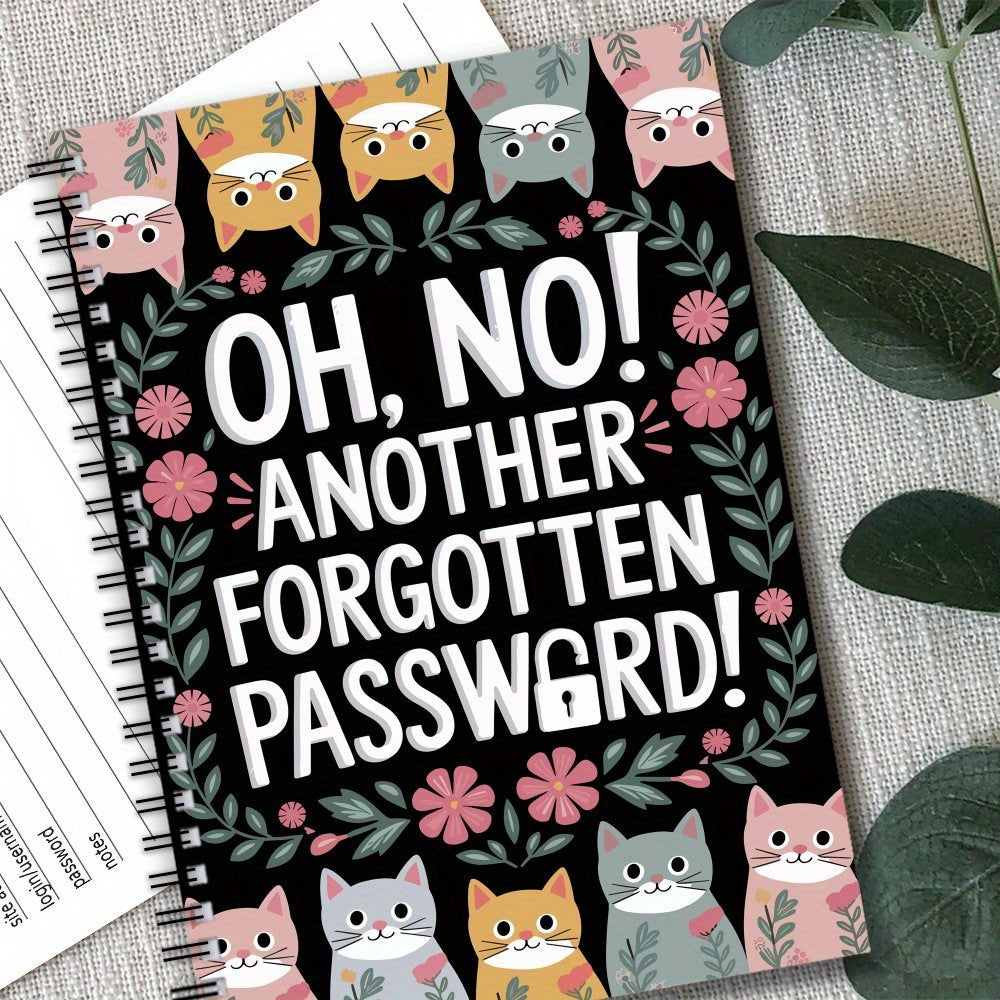 Spiral Password Keeper Logbook 1pc Hardcover Organizer Journal
