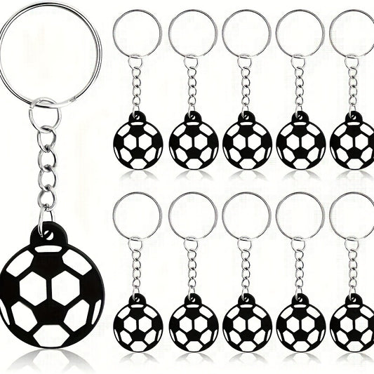 6pcs Football Keychain PVC Soft Rubber Soccer Ball Toy