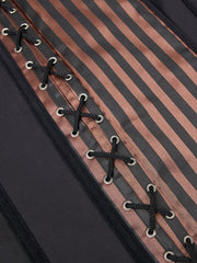 Striped Lace Up Shaping Tops Waist Trainer Tummy Control