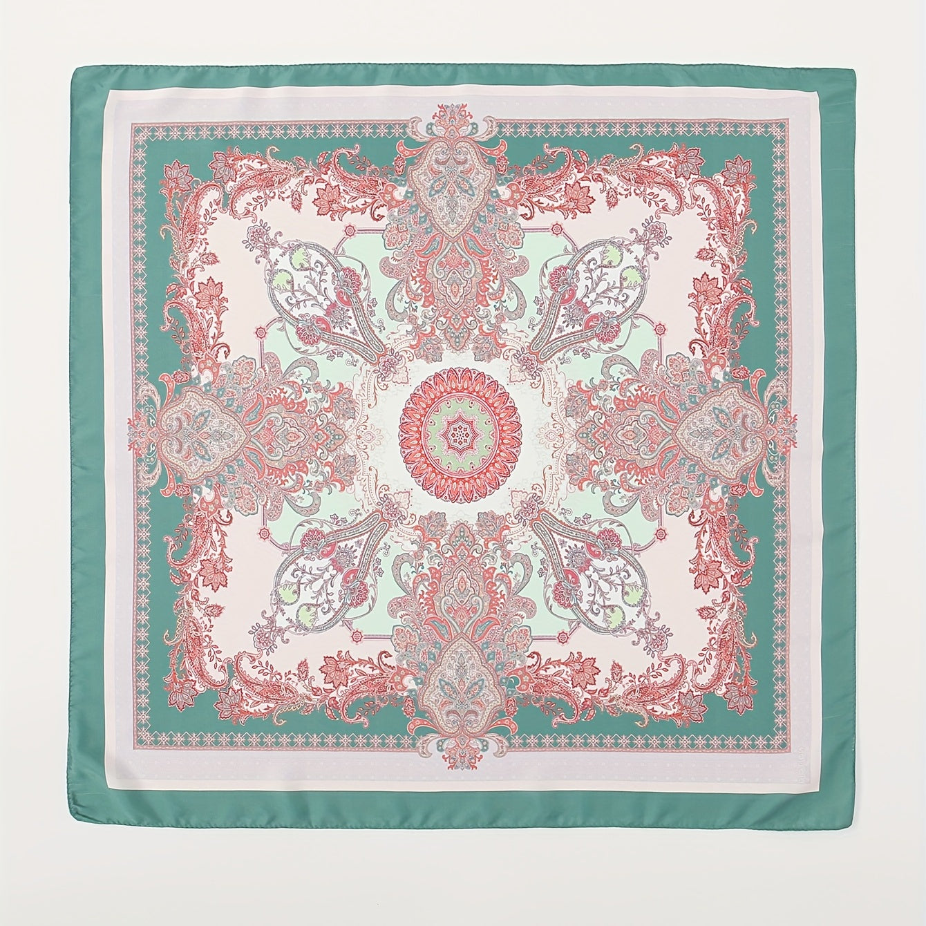 Paisley Print Bandana Satin Square Scarf Neckerchief Head Wrap for Women