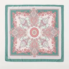 Paisley Print Bandana Satin Square Scarf Neckerchief Head Wrap for Women