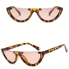 Y2K Cat Eye Sunglasses Candy Semi Rimless Shades for Beach Party