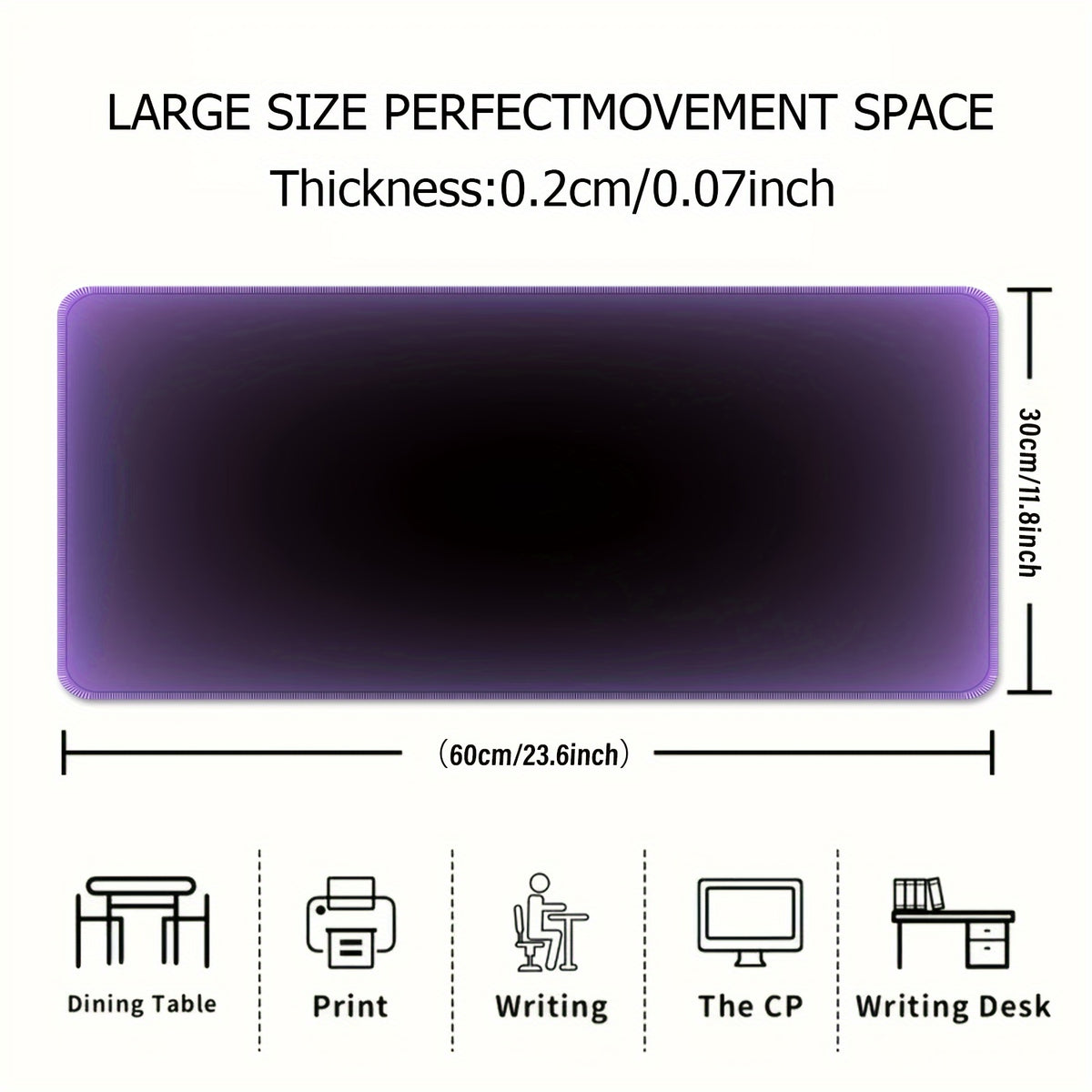 Purple Mouse Pad Computer HD Keyboard Pad Mouse Pad Desk Pad Natural Rubber