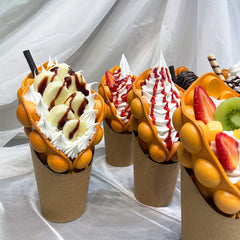 Realistic Egg Waffle Model Display Prop for Bakeries