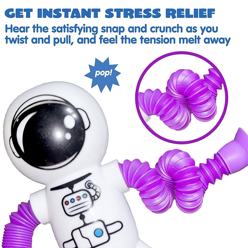 4pcs Astronaut Robot Telescopic Toys Set Educational & Relaxing Puzzle