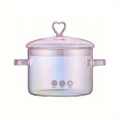Glass Saucepan With Cover Heat resistant Glass Stovetop Pot And Pan With Lid