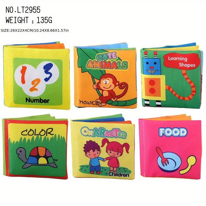 6Pcs Baby Cloth Book Set with Sound Paper