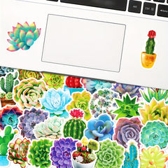 50pcs Waterproof Succulent Stickers Water Bottle Laptop Skateboard Scrapbook