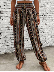  Boho Pants Women's Plus Geo Print High Waisted Harem Trousers