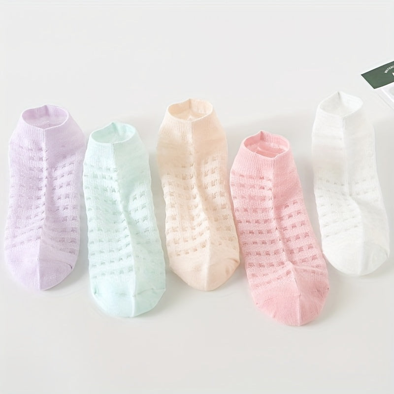 5 Pairs Mesh Low Cut Ankle Socks Women's Stockings