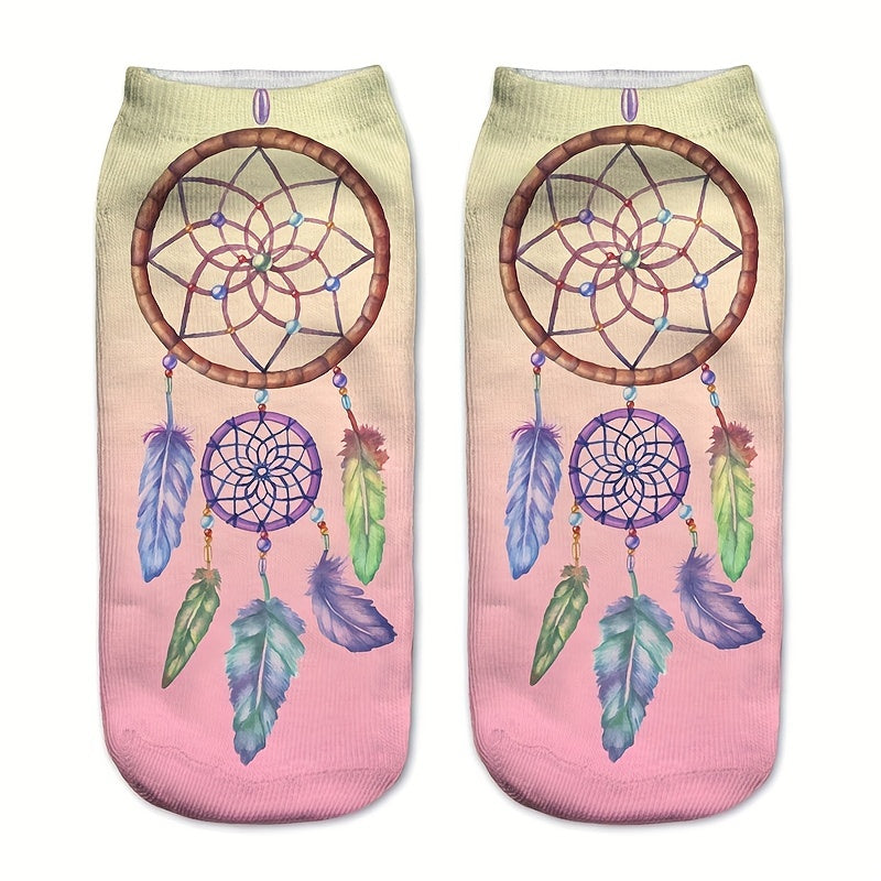4 Pairs Cartoon Print Low Cut Socks Women's Stockings