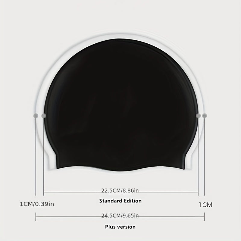 Enlarged Silicone Swimming Cap with Ear Protection