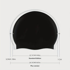 Enlarged Silicone Swimming Cap with Ear Protection