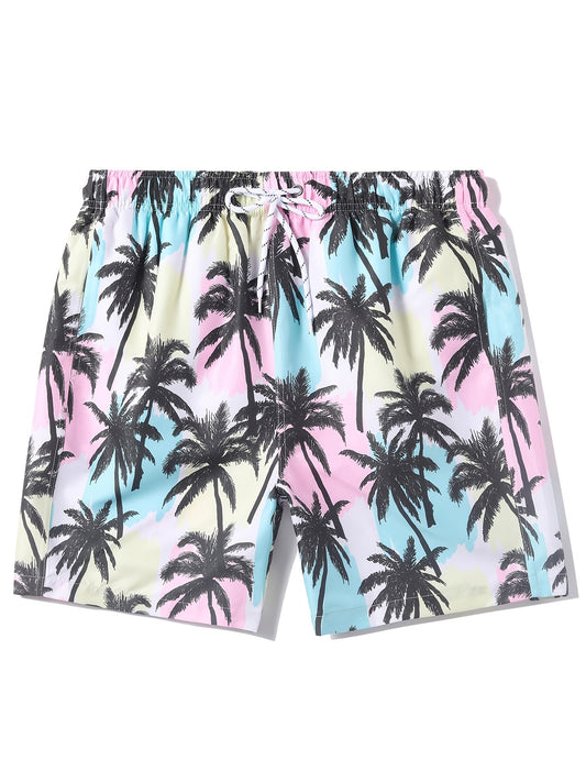 Men's Trees Swim Trunks Beach Pants Drawstring Boardshorts