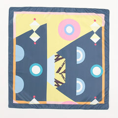 Geometric Block Bandana Printed Square Scarf Women Casual Neckerchief