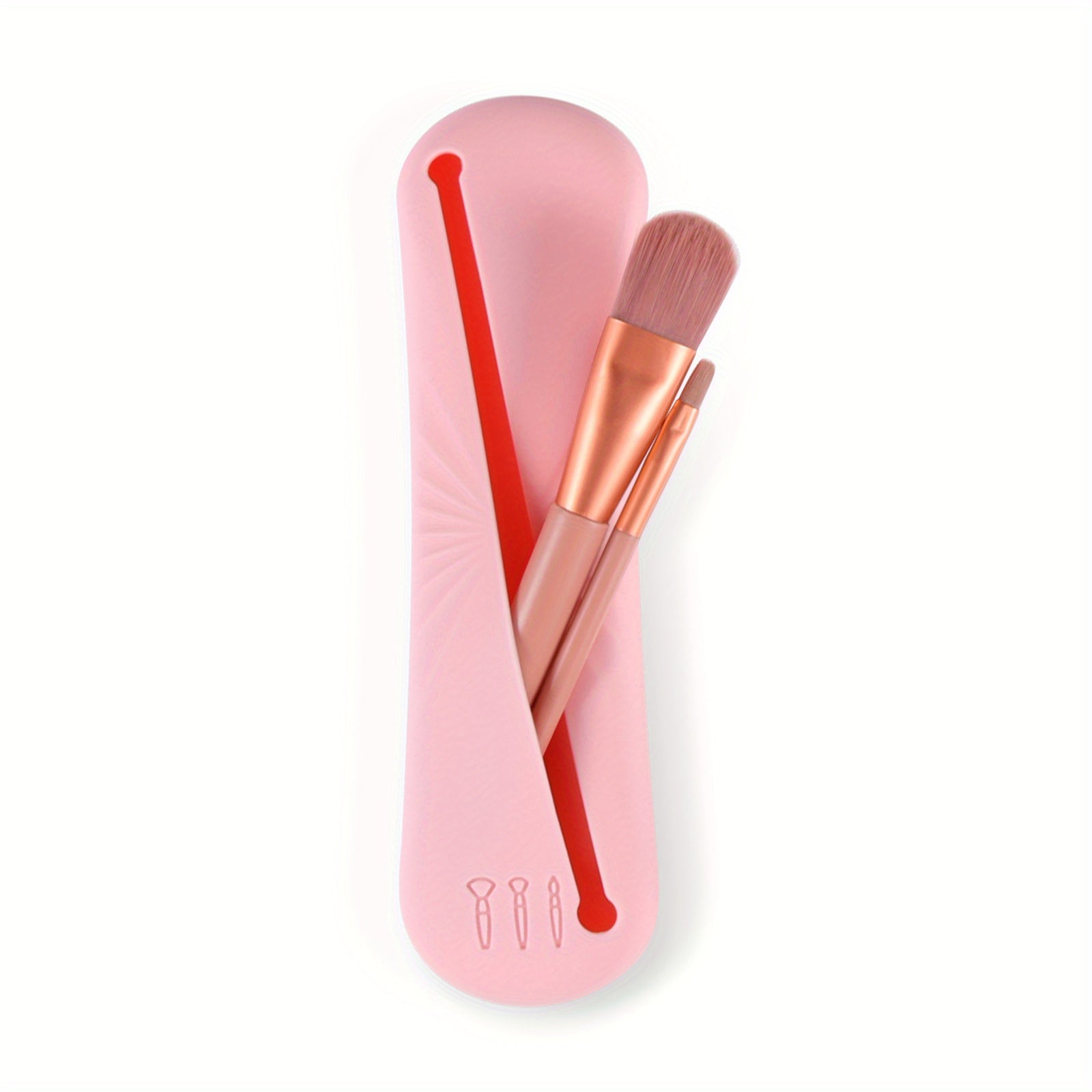 Silicone Travel Makeup Brush Holder and Small Bag