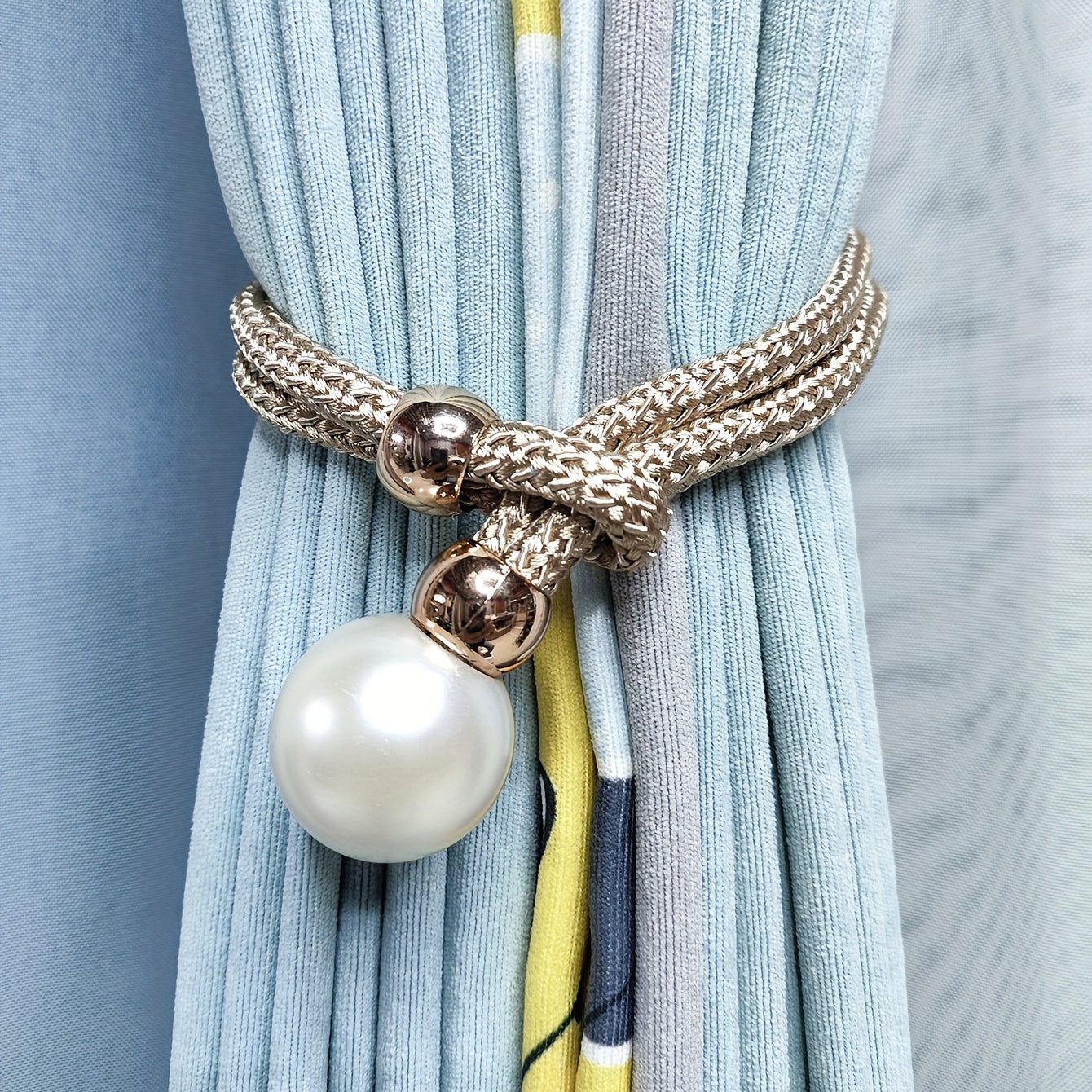 2pcs Faux Pearl Curtain Holdbacks