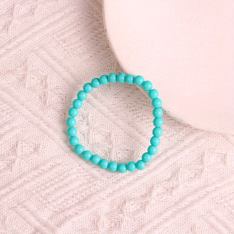 Colorful Simulated Pearl Beaded Bracelet String with Niche Jewelry Gift