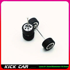 1:64 Scale Modified Silver Series Wheel Hub with Rubber Tire