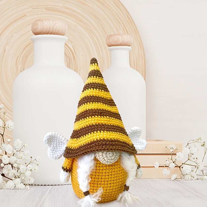 Bee Dwarf Sunflower Knitted Plush Doll Decoration