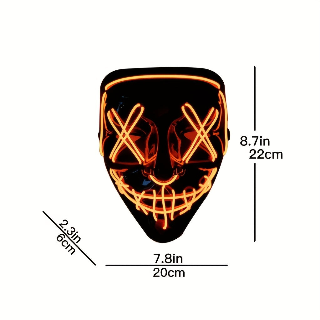 Men's LED Luminous Cyberpunk Tech Mask for Halloween Dress-Up