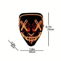 Men's LED Luminous Cyberpunk Tech Mask for Halloween Dress-Up