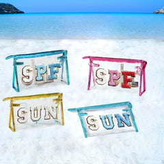 Clear SPF SUN Sunscreen Bag Makeup Cosmetic Pouch Organizer Women Girls