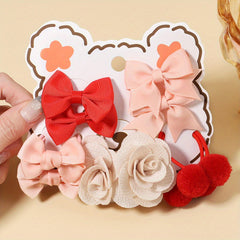 10pcs Bow Flowers Hair Tie Ponytail Holders Hair Accessories Sets for Baby Girls