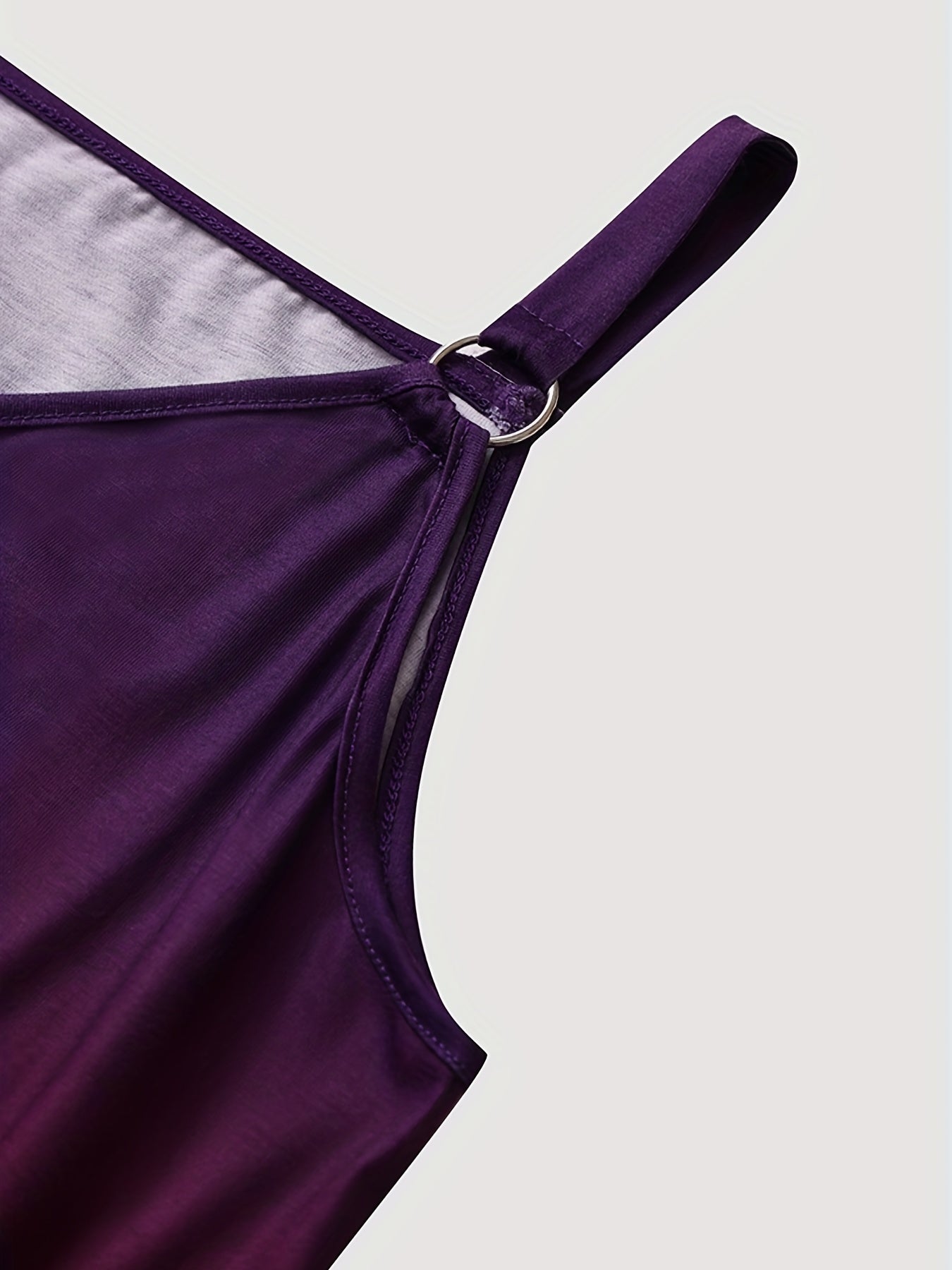 Gradient Ring Link Cami Top V Neck Summer Sleeveless Top