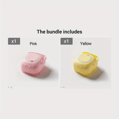 Silicone Pet Bath Brush with Massage & Shower Gel Dispenser
