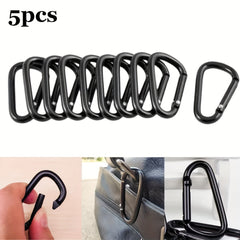 5pcs D Aluminum Mountaineering Buckle Backpack Carabiner Outdoor Camping