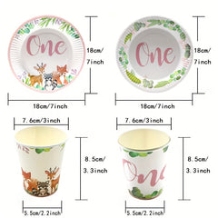 Wild One Jungle Animal 1st Birthday Set for Girls