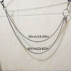 Single Three Layer Belt Key Chain Waist Chain Punk Hip Hop Pants Jeans