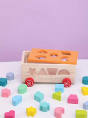 Hibobi 17 Hole Colorful Intelligence Box Cart Toy Building Block Shape Matching
