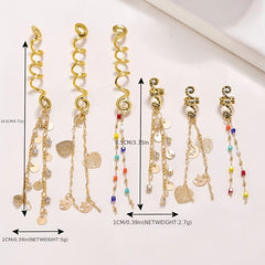 Golden Pendant Hair Jewelry for Braids Tassels Loc Accessories